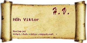 Hőh Viktor névjegykártya